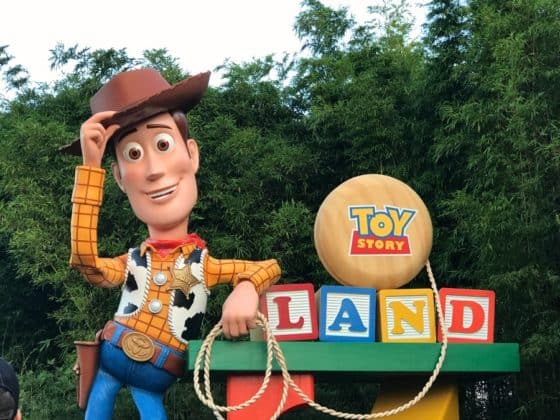 Woody tips his hat to toys that come to play in the new Toy Story Land in Disney's Hollywood Studios.