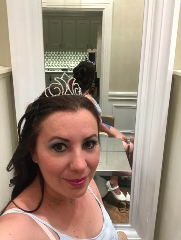 Disney Character Makeover at Walt Disney World: The tiara for the final touch. 