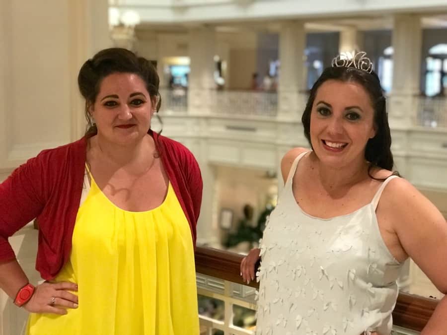 Disney Character Makeover at Walt Disney World: Cinderella and my friend, Renee, as Gaston.