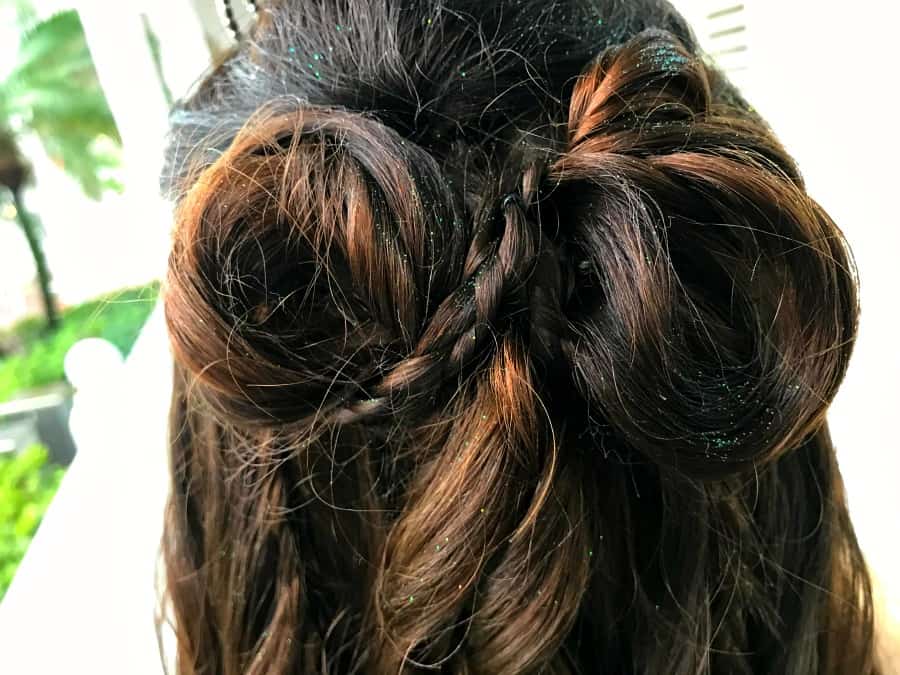 Disney Character Makeover at Walt Disney World: intricate braids and all the glitter!