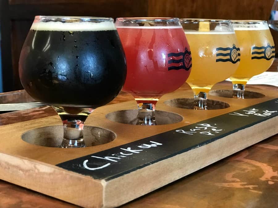 Beer flight at Listermann Brewery in Cincinnati, Ohio.