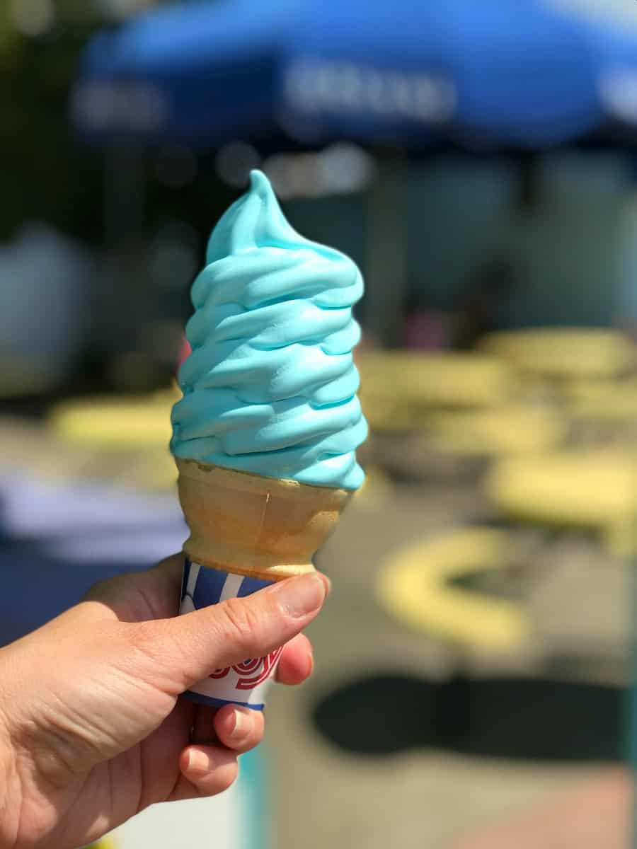 The famous Blue Ice Cream at Kings Island