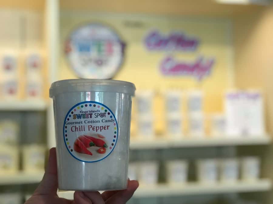Gourmet Chili Pepper cotton candy at Kings Island.