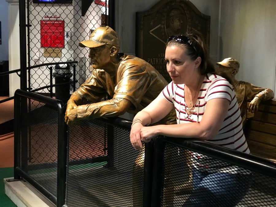 Putting on my best game face at the Cincinnati Reds Hall of Fame. 