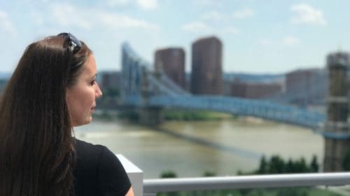 A gorgeous view of the Roebling Bridge from AC Hotel Cincinnati.