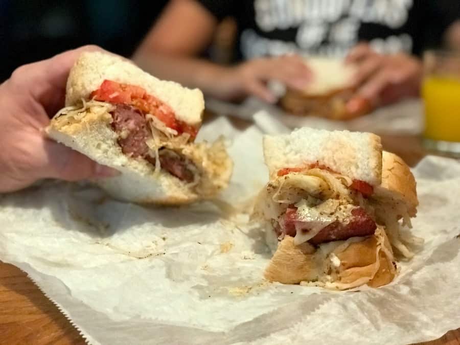 The Polish Hill Sandwich from Primanti Bros. featuring Mrs. T's Pierogies.