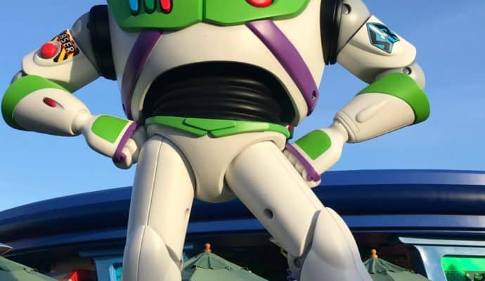 Buzz Lightyear statue in Toy Story Land.
