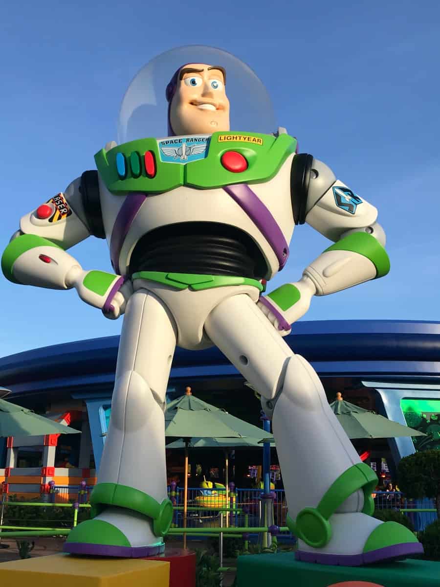 Buzz Lightyear statue in Toy Story Land.