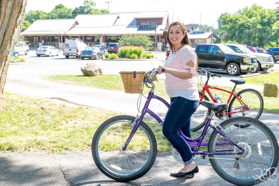 Checking out Historic Ohio & Erie Canalway with a rental bike from Ernie's Bicycle Shop.