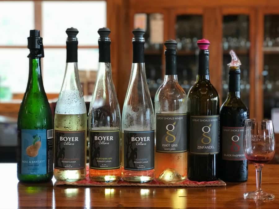 Boyer Cellars cider and wine offerings. 