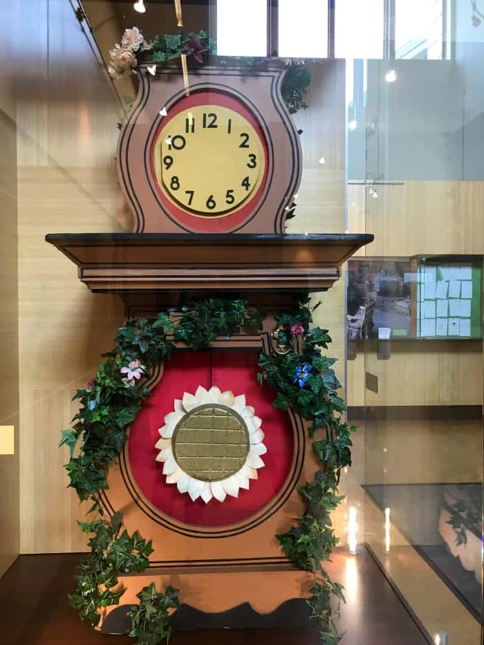 The original Daniel Striped Tiger Clock in Fred M. Rogers Center. 
