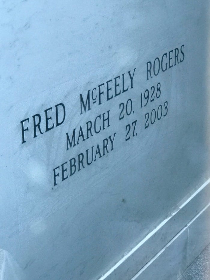 Fred Rogers' burial site at Unity Cemetery in Latrobe, PA.