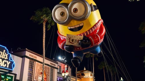 A larger than life Minion in the Universal Holiday Parade Featuring Macy's. Photo Credit: Universal Orlando Resort.