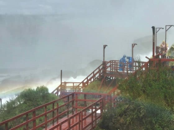 There are plenty of stairs to get to the Hurricane Deck at Cave of the Winds. Photo Credit: Karyn Locke