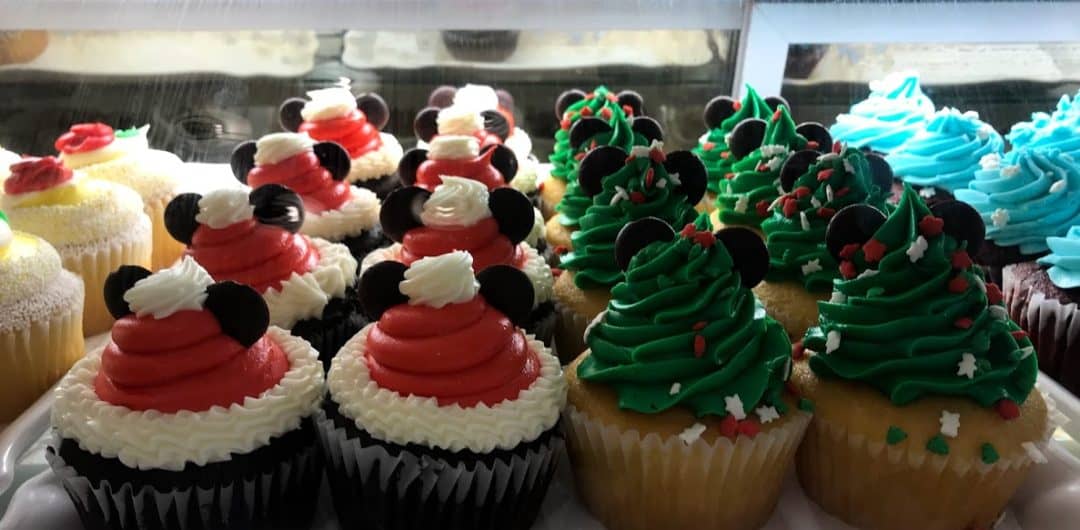 While calories still count on vacation, we still can't resist the cute Mickey Mouse Christmas cupcakes! Photo Credit: Steven Locke