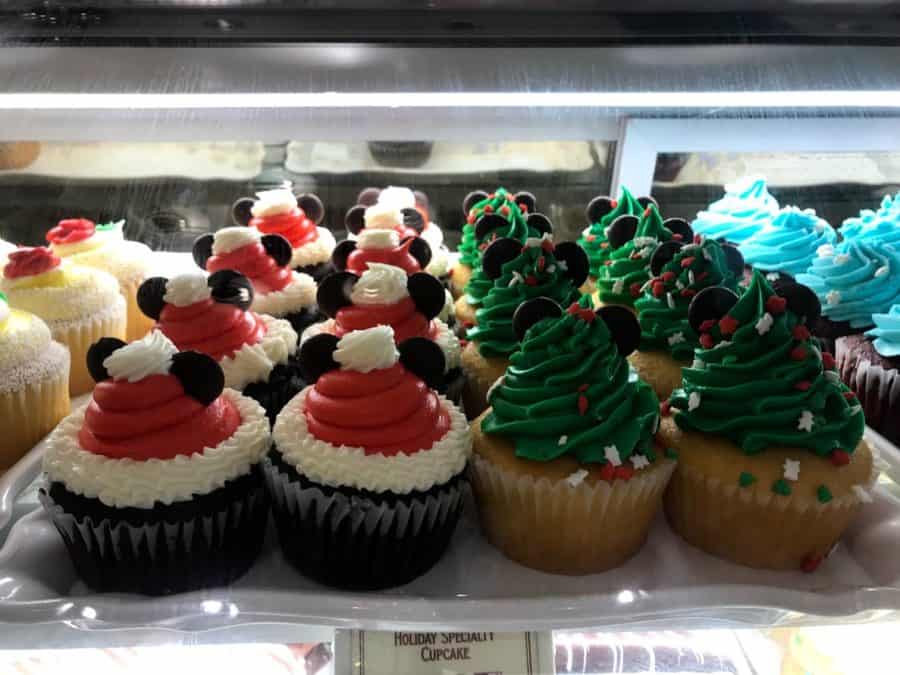 While calories still count on vacation, we still can't resist the cute Mickey Mouse Christmas cupcakes! Photo Credit: Steven Locke