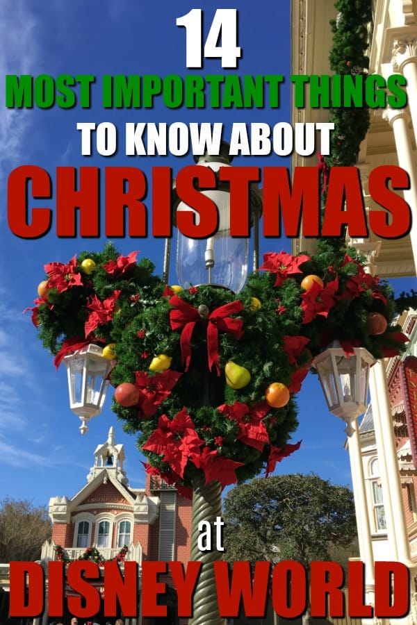 Headed to Walt disney world for Christmas? From parties to park hours, here are the 14 most important things to know about Christmas at Walt Disney World! #disney #Christmas 3DisneyTips #WDW #DisneyWorld #DisneyVacationPlanning