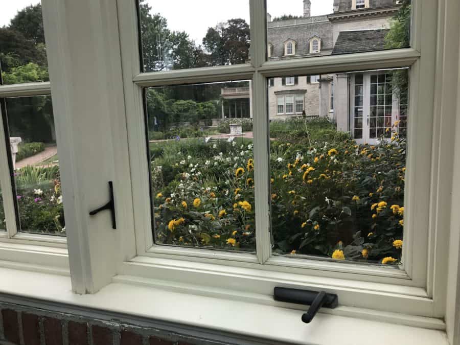  Looking out to the gardens at the Eastman Museum.