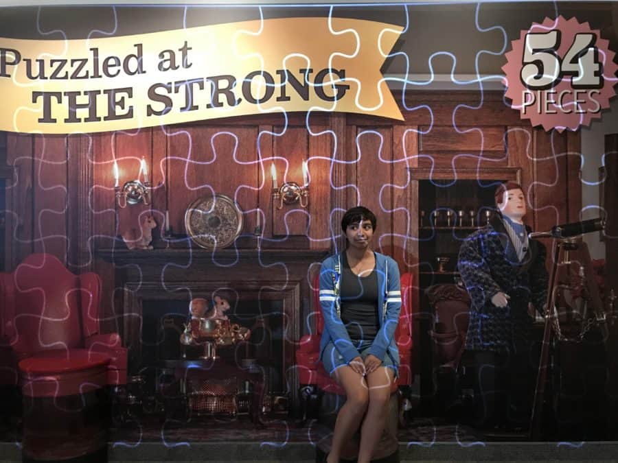 A life-size puzzle photo opp at The Strong in Rochester. 