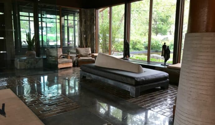 Even the lobby at Woodlands Spa is calming. Photo Credit: Karyn Locke