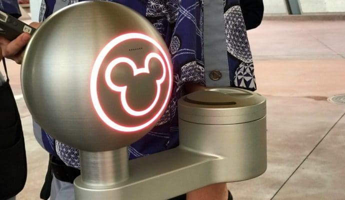 How to skip the lines at Disney -A lit-up turnstile at rope drop = fun! 