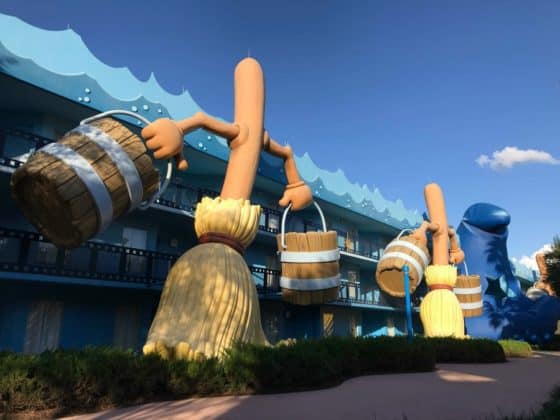 How to skip the lines at Disney - Advantages of staying at a Walt Disney World Value Resort: larger than life Disney icons at All-Star Movies