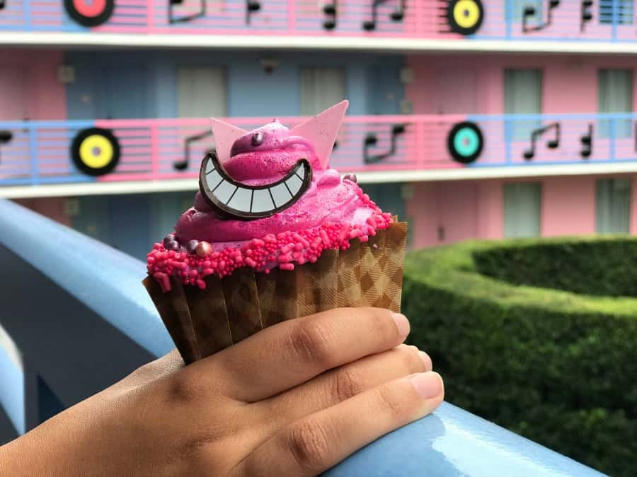 The Cheshire Cat cupcake at All-Star Music Resort can only be found in its Food Court. 