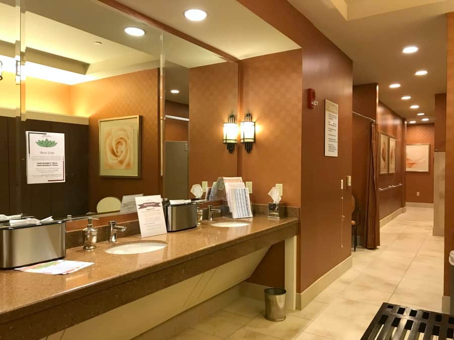 The women's locker room at the spa in Providence Point.