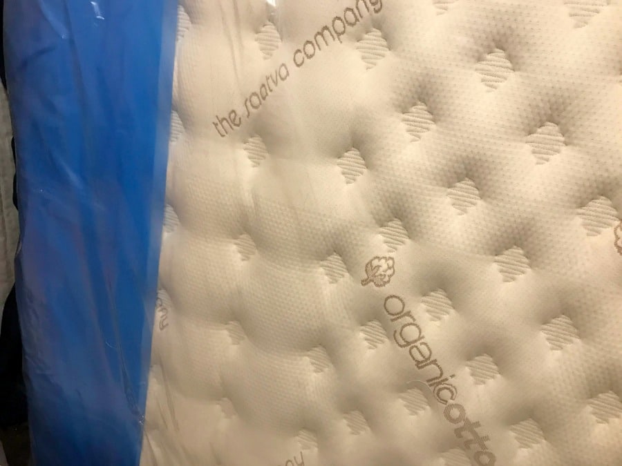 Saatva Mattress wrapped in plastic.