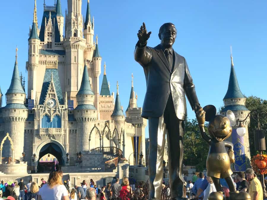 Walt Disney & Mickey Mouse statue at Magic Kingdom