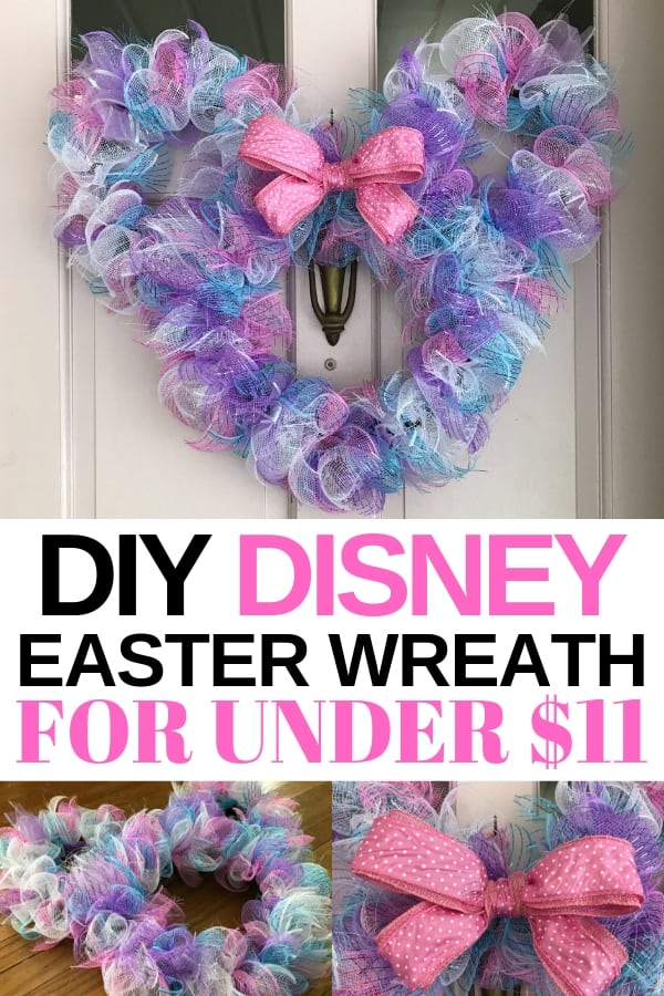  Looking for a DIY Disney Minnie Easter wreath that 's cute AND inexpensive? I've got you covered! Here's a step-by-step tutorial for the cutest Minnie Easter wreath that's a snap to make - and under $11 total. #Disney #DisneyCraft #MinnieWreath #DisneyDIY #EasterWreath #DisneyEasterWreath