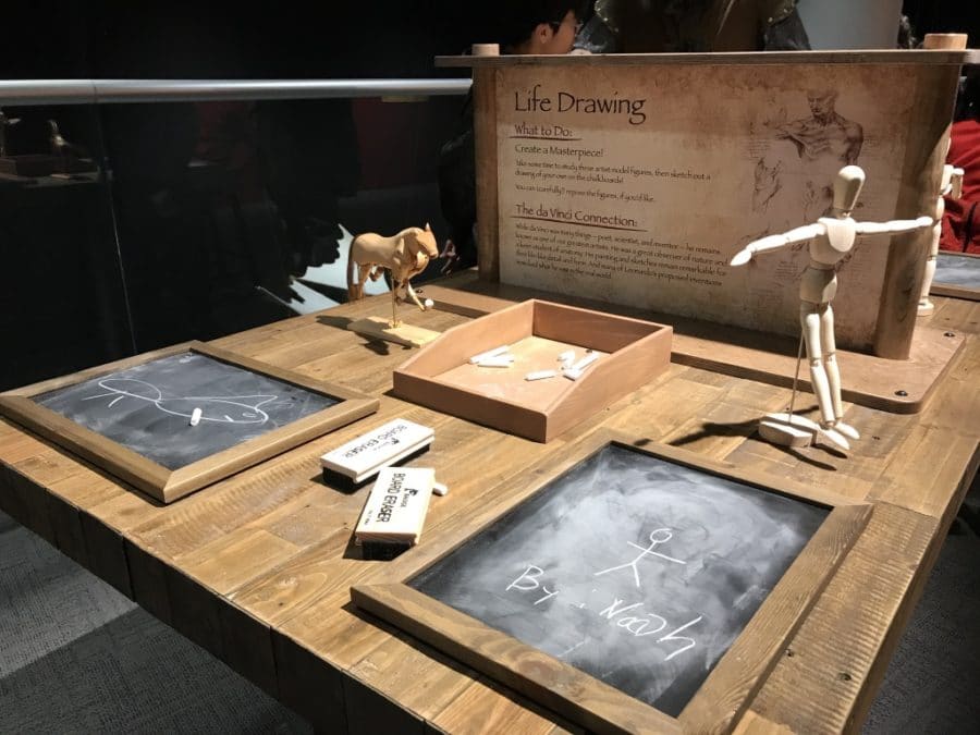 Da Vinci the Exhibition Carnegie Science Center: chalk art
