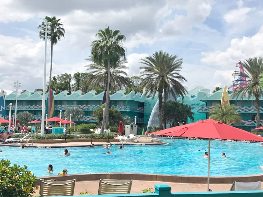 perks of resort hopping at disney world all star sports pool area