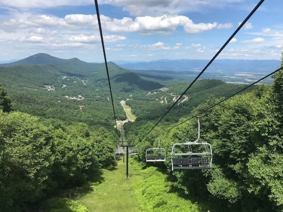 Best things to do in Massanutten resort in summer: scenic chairlift ride
