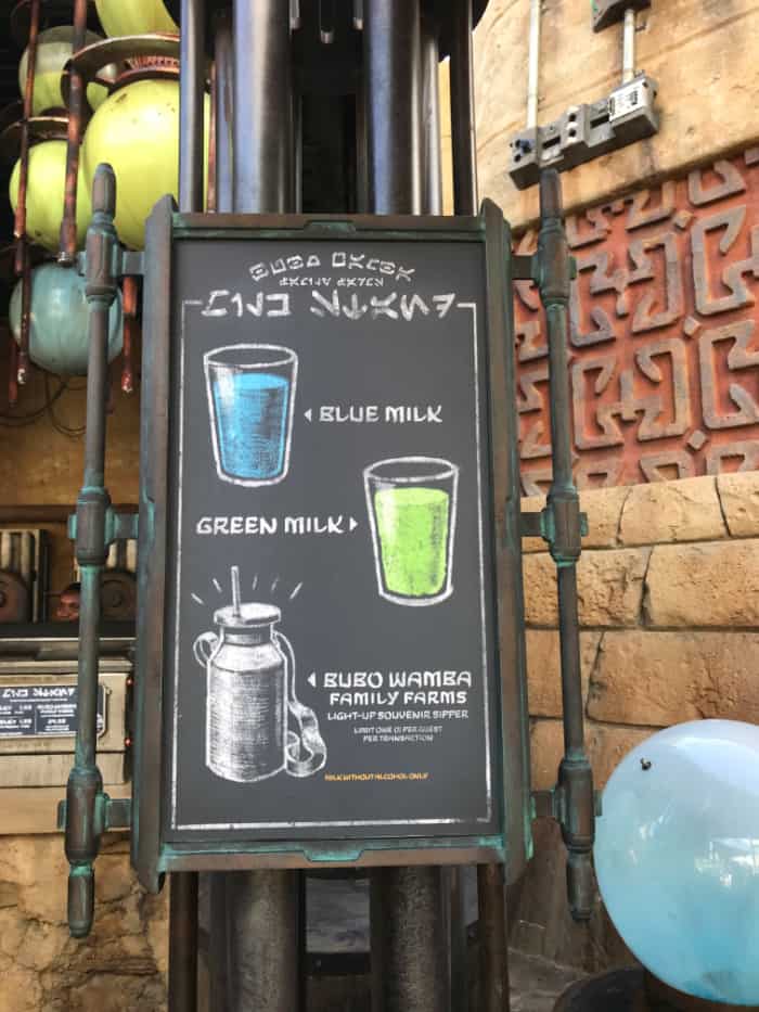 tips for Star Wars: Galaxy's Edge at Disney World - Milk Stand Menu