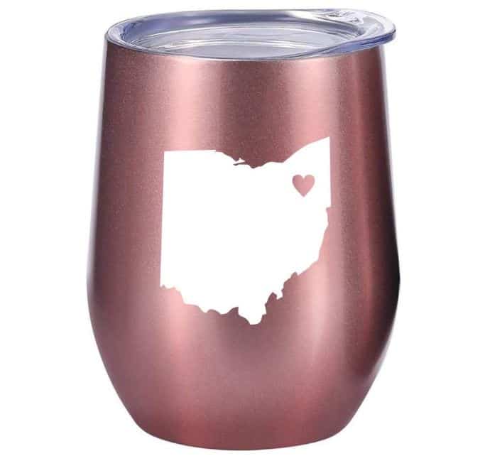 Ohio wine glass to go