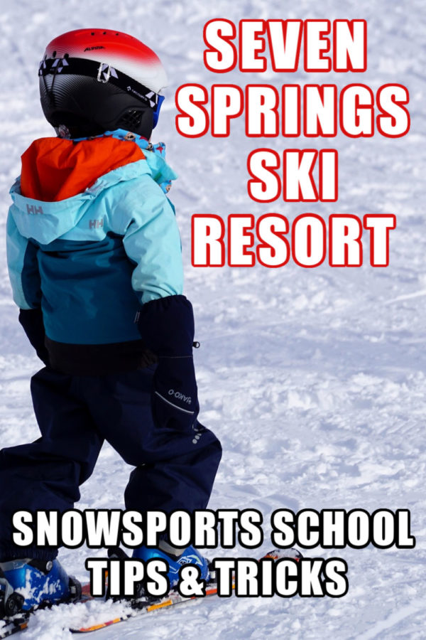 Are you ready for a fun visit to Seven Springs Ski Resort in Laurel Highlands, PA, but not sure whethere you wnat to take ski school lessons? From what to expect when you go to tips to make the most of your time, here's everything you need to know about Seven Springs Ski School! #SevenSprings #7Springs #LaurelHighlands #SkiSchool #VisitPA #SkiLessons