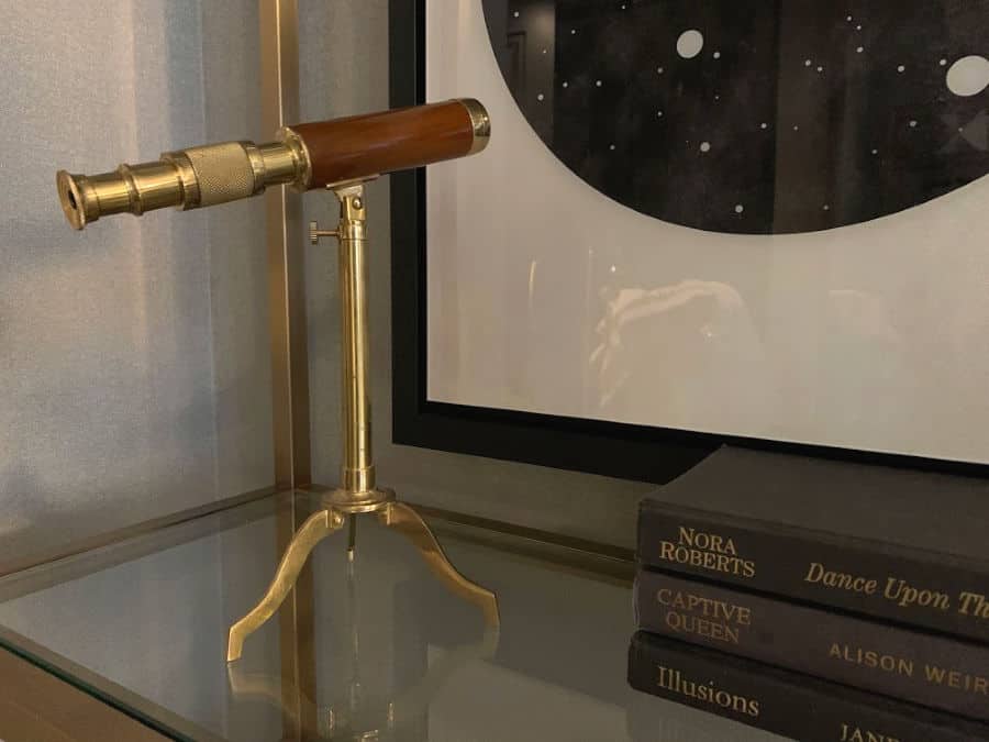 Hotel LeVeque Columbus review: telescope in our king classic room