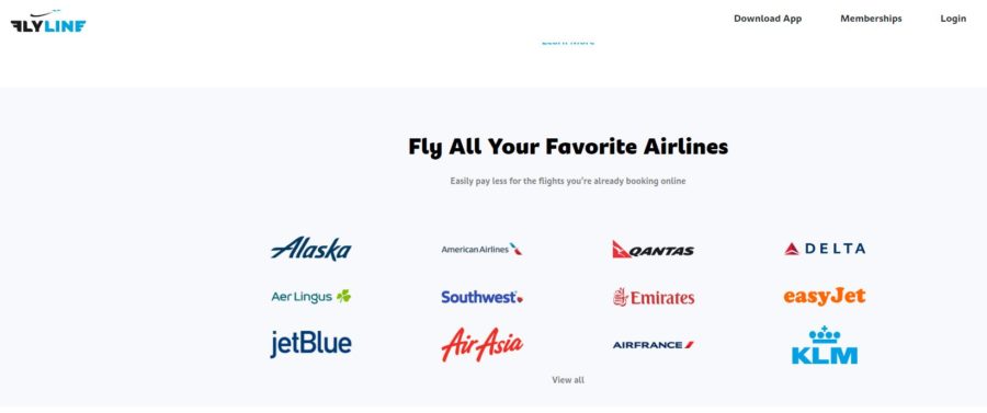 Which airlines does FlyLine work with?