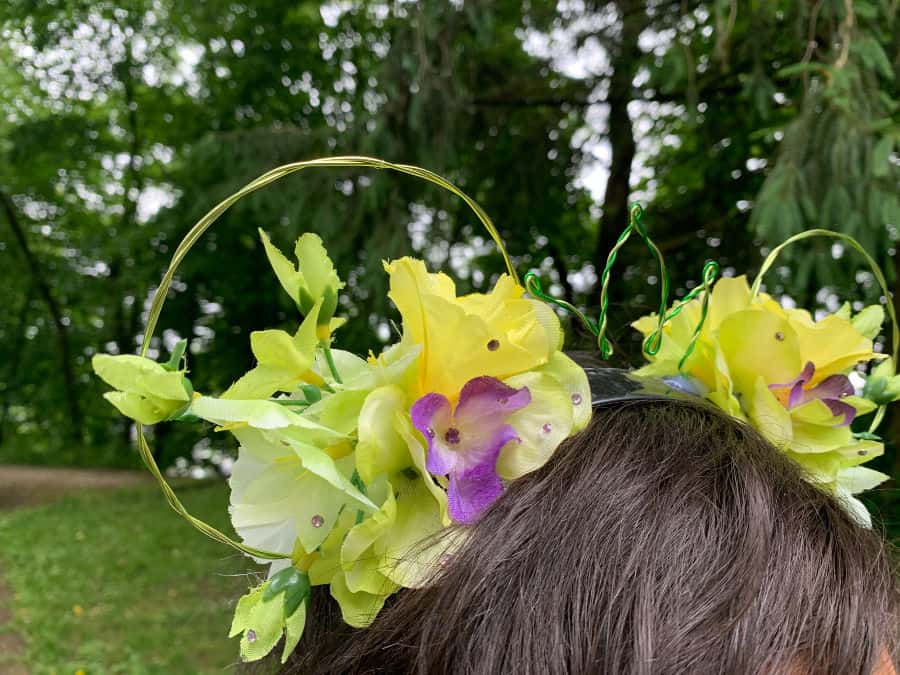 DIY Mickey ear headband with crown side view