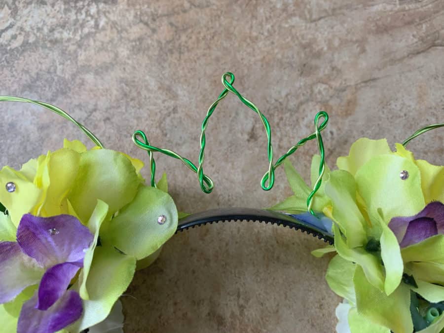 DIY Mickey ears with crown crown in place