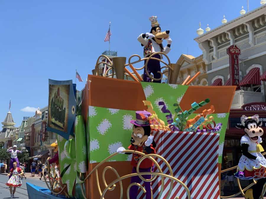 A Goofy Character Cavalcade at Magic Kingdom. 