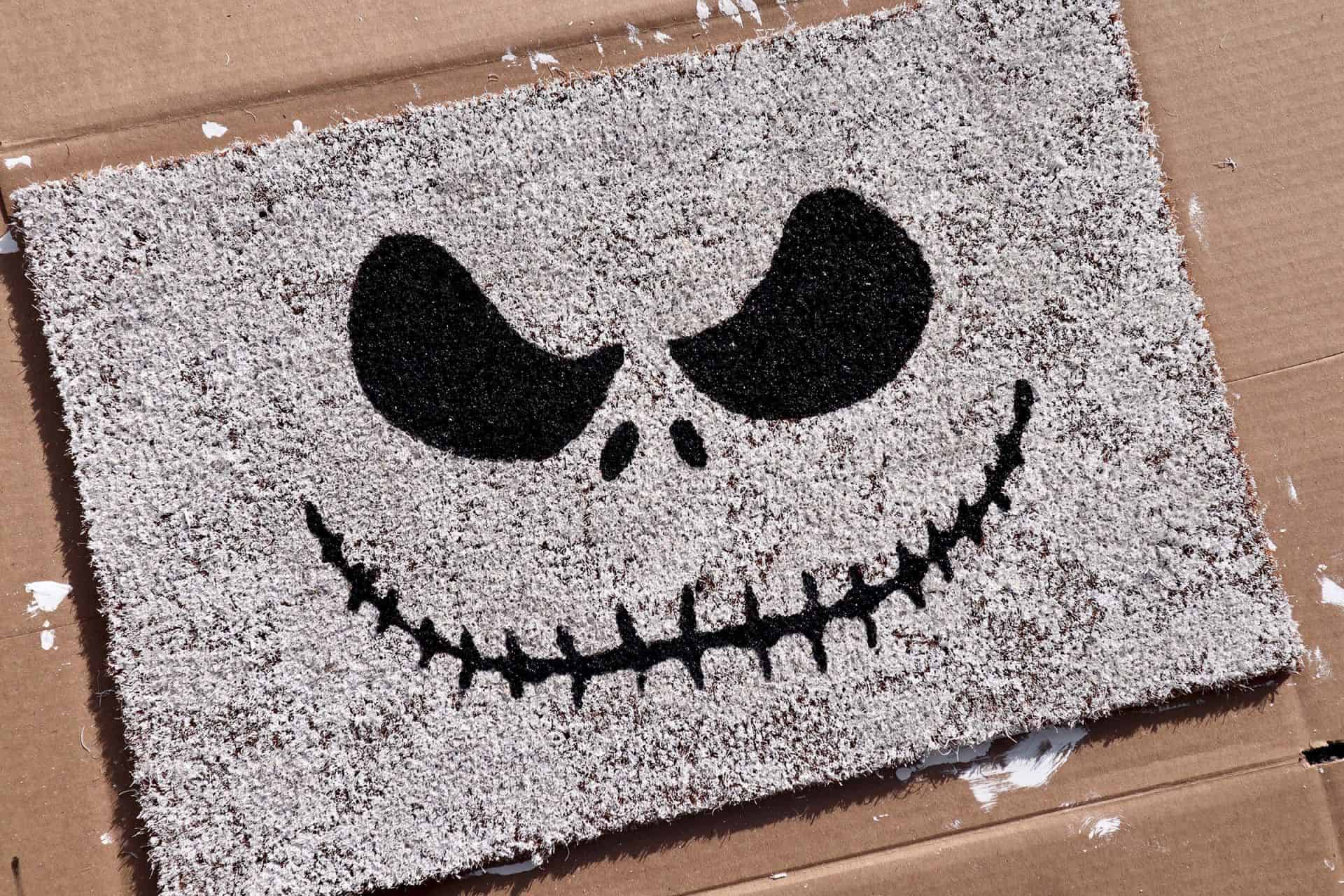 DIY Jack Skellington Welcome Mat