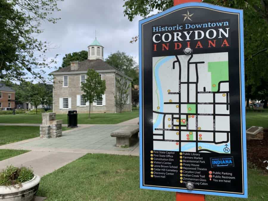 historic things to do in Corydon - capital building city map