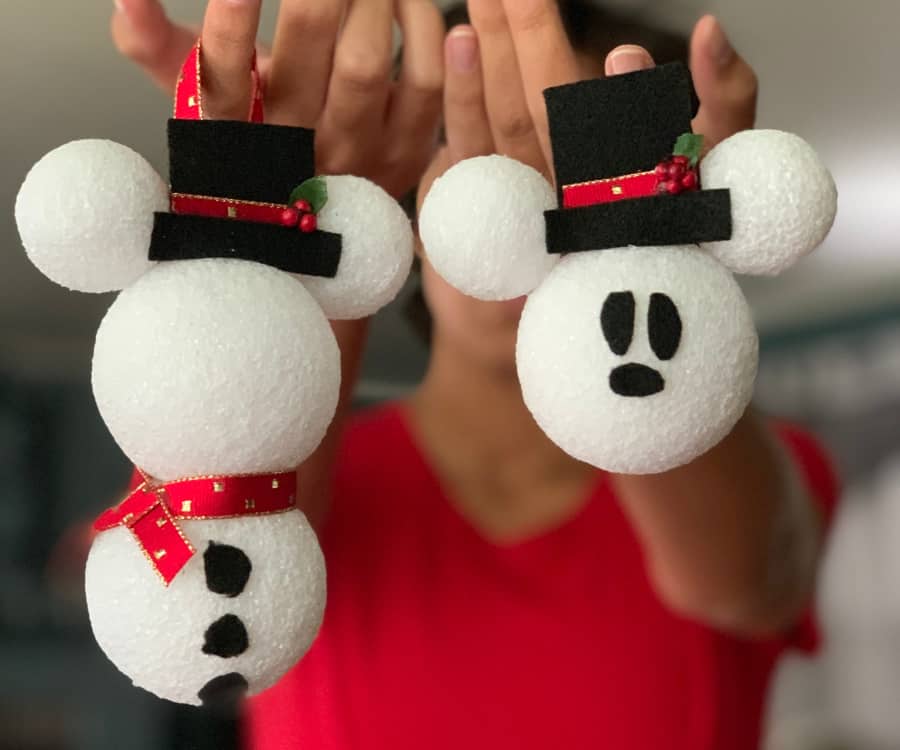 how to make Disney Christmas ornaments Mickey Snowman ornaments