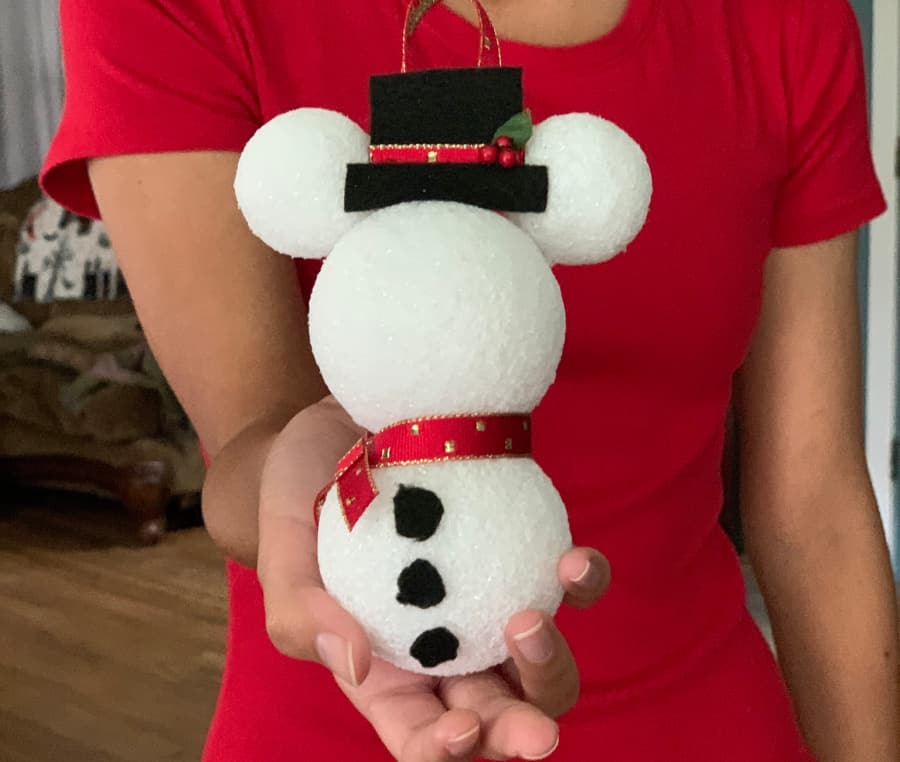 disney mickey snowman ornament diy