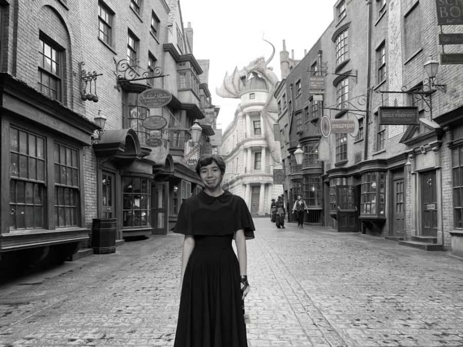 how to take empty Diagon Alley photos in Universal Orlando