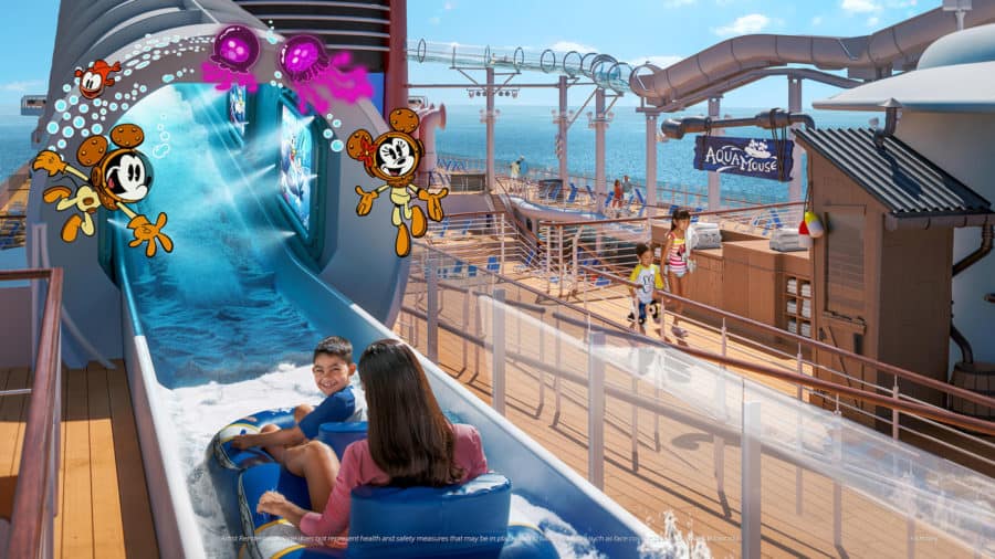 AquaMouse on-board attraction on Disney Wish. 