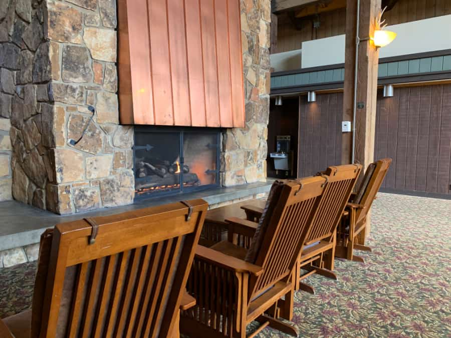 Salt Fork Lodge Review: top floor fireplace