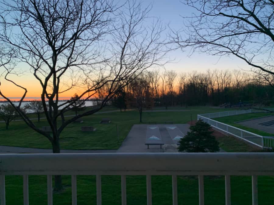 Maumee Bay Lodge Review shuffleboard court from balcony